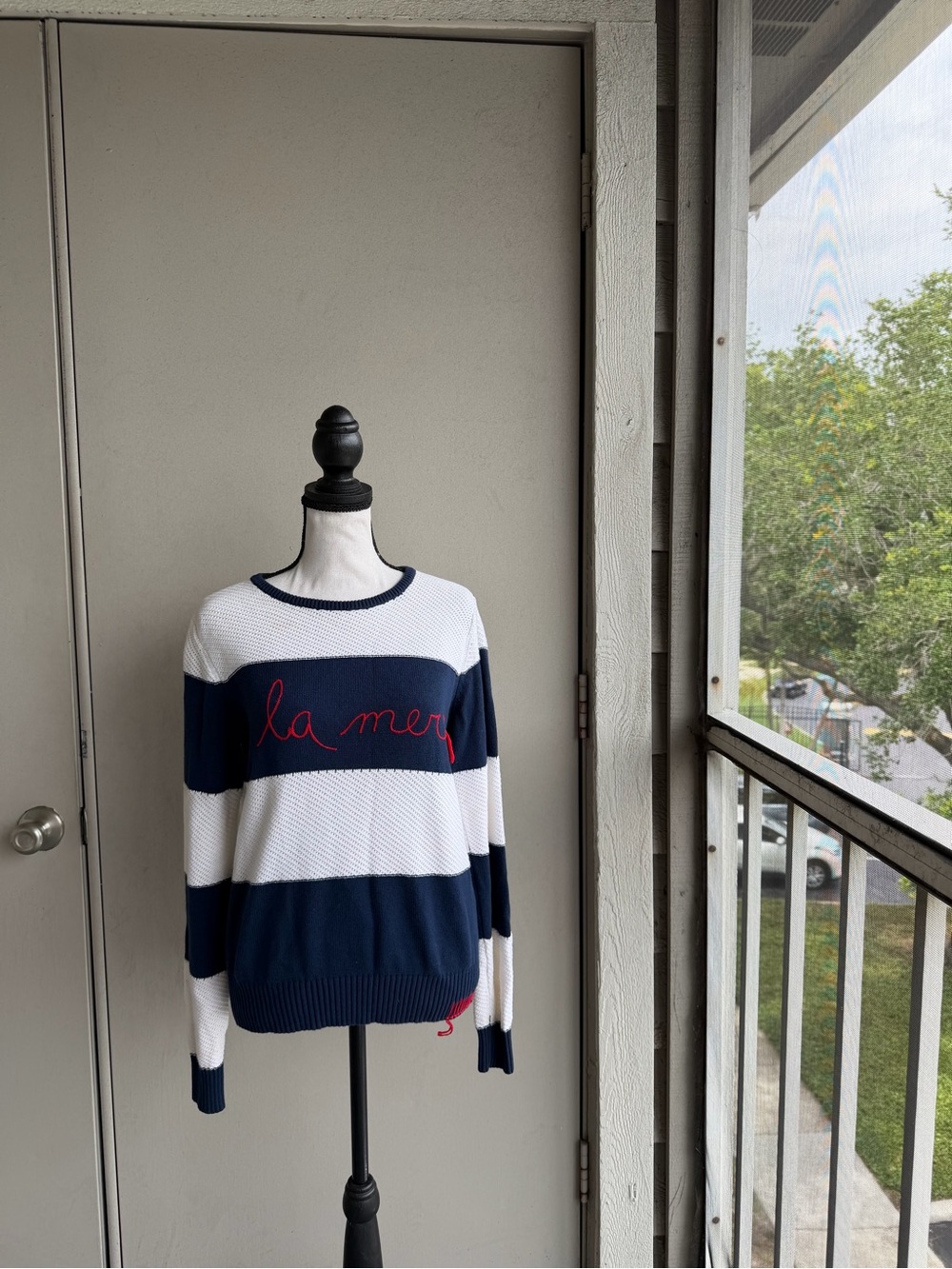 Sundry La Mer Striped Sweater Nautical Cotton Blend - Picture 2 of 7